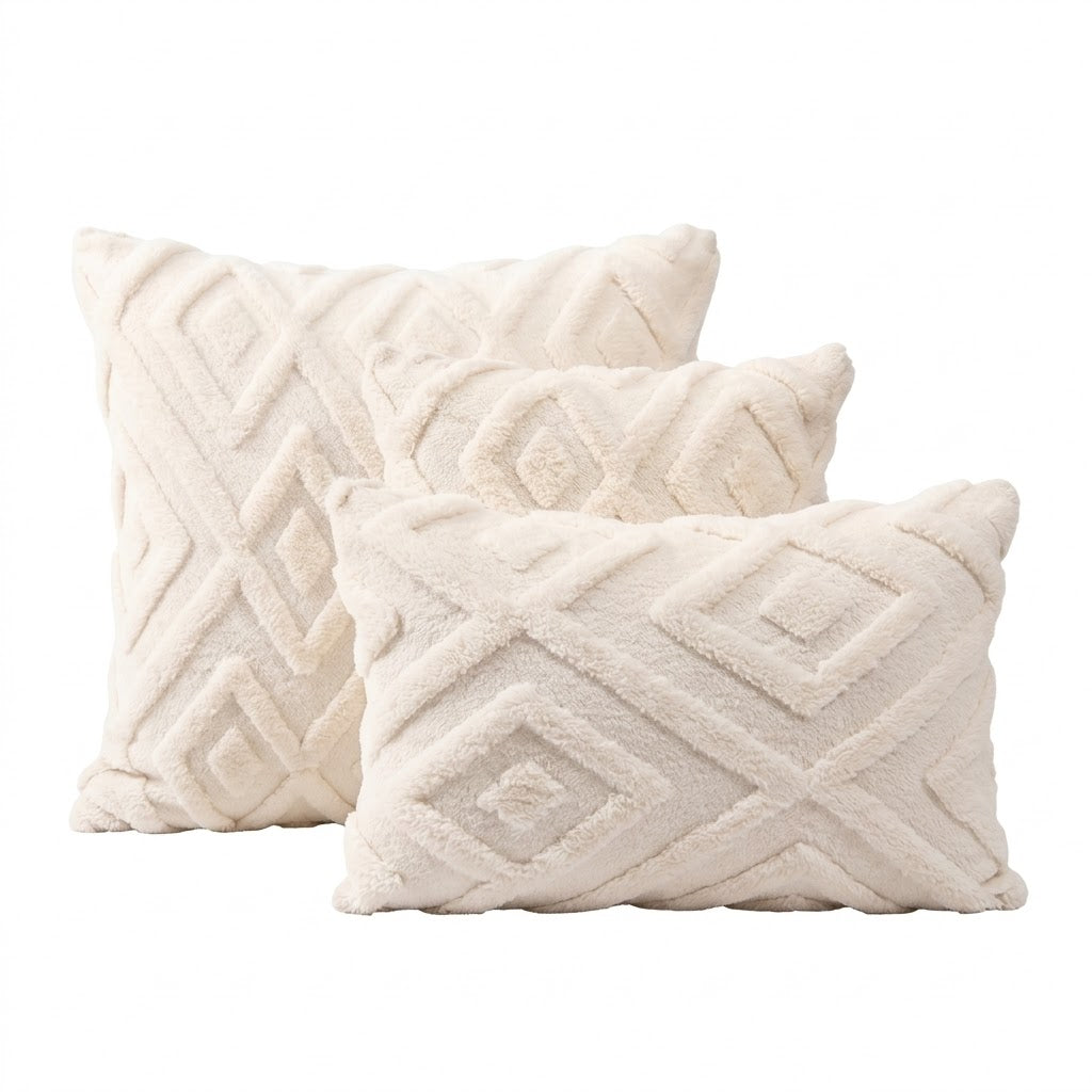 Nordic Geometric Plush Pillowcase